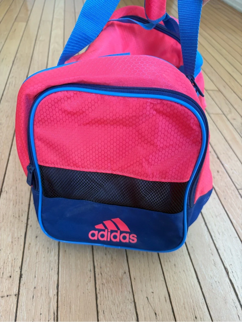 Adidas Defender Small Pink & Blue Duffel Sports Bag